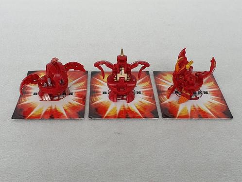 Lot van 3 Bakugan Pyrus, Verzamelen, Poppetjes en Figuurtjes, Gebruikt, Ophalen of Verzenden