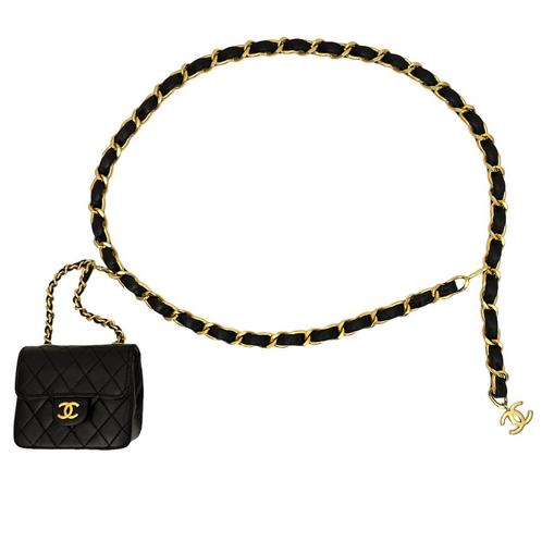 CHANEL Classic chain belt micro bag, Kleding | Dames, Riemen en Ceinturen, Zo goed als nieuw, Heupriem, 90 tot 100 cm, Minder dan 3 cm