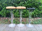 Set van 3 authentieke design barkrukken (Fritz Hansen), Huis en Inrichting, Ophalen, Gebruikt, Met voetsteun, 60 tot 90 cm