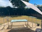 Inox tuinset - 1 eettafel met 2 zijtafels, Ophalen, Inox, Eettafel, Tuinset