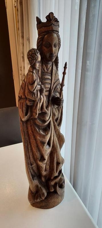 zeer mooi oud houten beeld "Maria met kind" beschikbaar voor biedingen