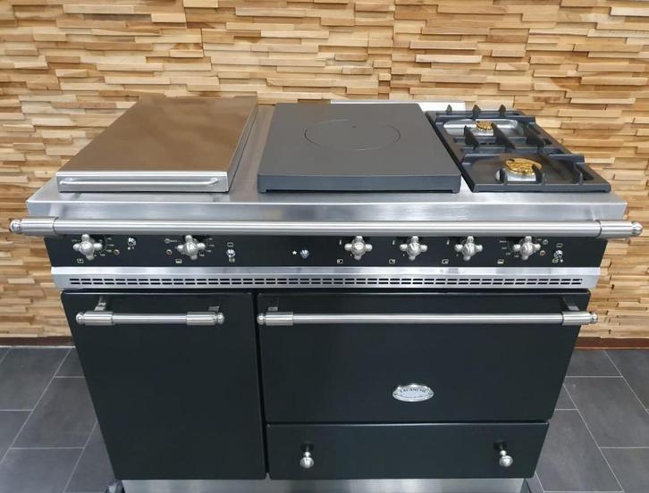 🔥Luxe Fornuis Lacanche 110cm zwart rvs 2 ovens teppan yaki, Elektronische apparatuur, Fornuizen, Zo goed als nieuw, Vrijstaand