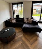 Fluwelen hoekbank donkergrijs/zwart, Huis en Inrichting, Ophalen, Stof, Luxe stijl