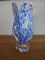 vintage royal gallery art glass Blauw wit bloemenvaas polen, Ophalen of Verzenden