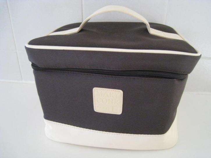Vintage Beauty-case, merk Mary Cohr, Paris, donker bruin, Handtassen en Accessoires, Beautycases, Beige, Ophalen of Verzenden