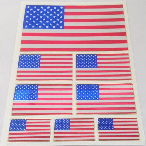 USA vlag metallic stickervel #2, Collections, Autocollants, Neuf, Envoi