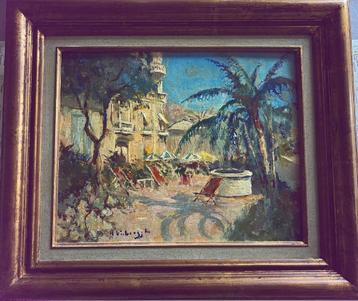 ‘Villefranche Sur Mer’ - olie op paneel - Charles Verbrugghe disponible aux enchères