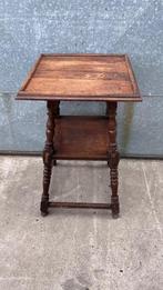 antiek vierkant bijzettafeltje, Minder dan 55 cm, Gebruikt, Vierkant, Hout