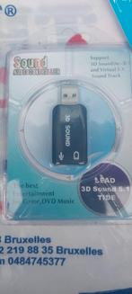 Carte son USB 3D audio personnalisé ordinateur externe mini, Musique & Instruments, Comme neuf, Enlèvement ou Envoi