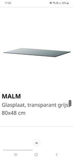 Glasplaat Ikea Malm grijs, Huis en Inrichting, Ophalen, Zo goed als nieuw