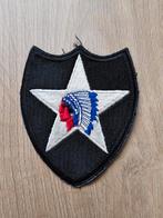 US WW2 2nd Infantry division patch black back, Ophalen of Verzenden