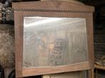Miroir antique (chêne) 96Lx171Hx5P, Antiquités & Art, Rectangulaire, 150 à 200 cm, 50 à 100 cm, Enlèvement