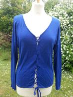 fijne trui OOK gilet  v-hals + veter fel blauw NIEUW, Ophalen of Verzenden, Nieuw, Maat 38/40 (M), Blauw