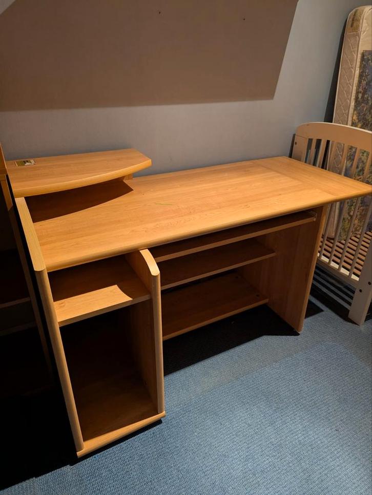 Bureau met schuif, schappen & verlengstuk, Huis en Inrichting, Bureaus, Bureau, Ophalen