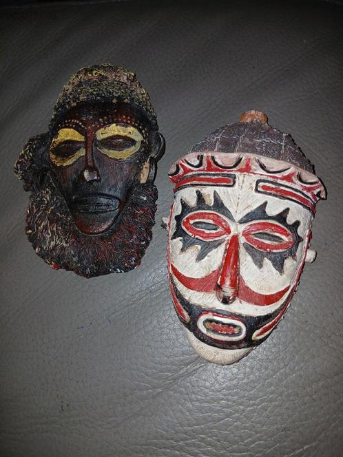 Ethnische handgemaakte houten maskers bas-reliëf, Antiek en Kunst, Kunst | Beelden en Houtsnijwerken, Ophalen of Verzenden