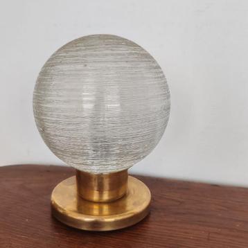 Lampe Vintage Doria Leuchten Germany 1970's Verre Givré, Enlèvement ou Envoi
