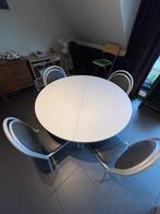 Tafel en stoelen, Huis en Inrichting, Tafels | Eettafels, Ophalen, Gebruikt, Vier personen, Rond