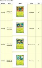 Cartes Pokémon Glory of the Team Rocket (japonaises), Enlèvement, Comme neuf, Plusieurs cartes