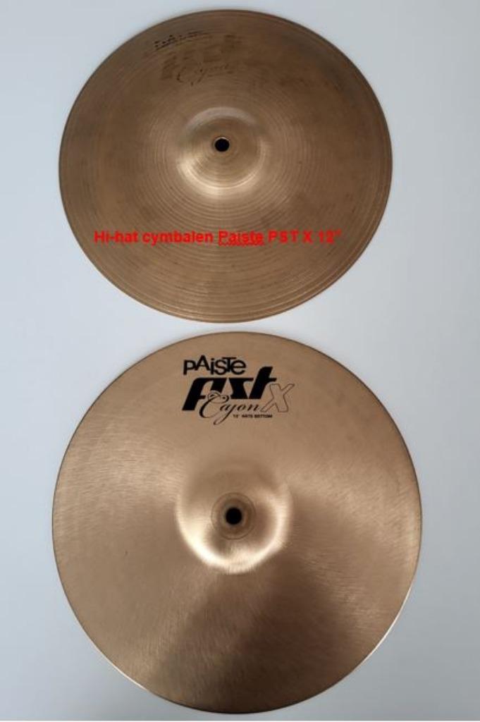 Set cymbalen (hi-hats, crash, crashride, splash) + bekkentas, Muziek en Instrumenten, Percussie, Zo goed als nieuw, Melodische percussie