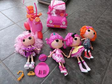 Set lalaloopsy poppen en auto + motor beschikbaar voor biedingen