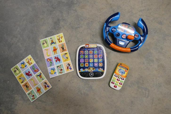 vtech tablet en telefoon + stuur hotwheels, Kinderen en Baby's, Speelgoed | Vtech, Gebruikt, 6 maanden tot 2 jaar, Ophalen of Verzenden
