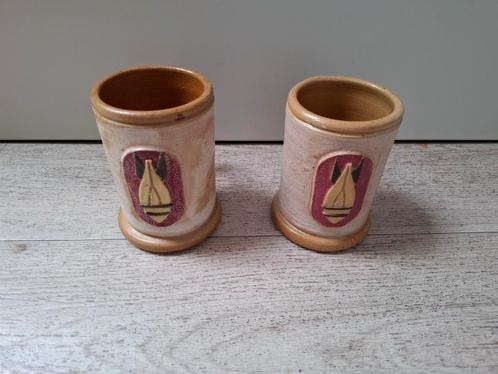 2 vintage bekers guerin met bom gesigneerd, Antiek en Kunst, Antiek | Keramiek en Aardewerk, Ophalen of Verzenden