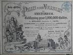 Paleis voor Volksvlijt te Amsterdam,  1869  - obligatie, Ophalen of Verzenden, Voor 1920, Obligatie of Lening