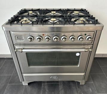 ❗Luxe Fornuis Boretti Majestic 90 cm RVS 6 pits 1 oven beschikbaar voor biedingen