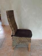 6 Rieten stoelen met kussen, Ophalen, Gebruikt, Bruin, Riet of Rotan