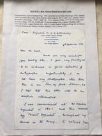 Handgeschreven brief Mike Dauncey DSO Arnhem veteraan, Verzamelen, Ophalen of Verzenden