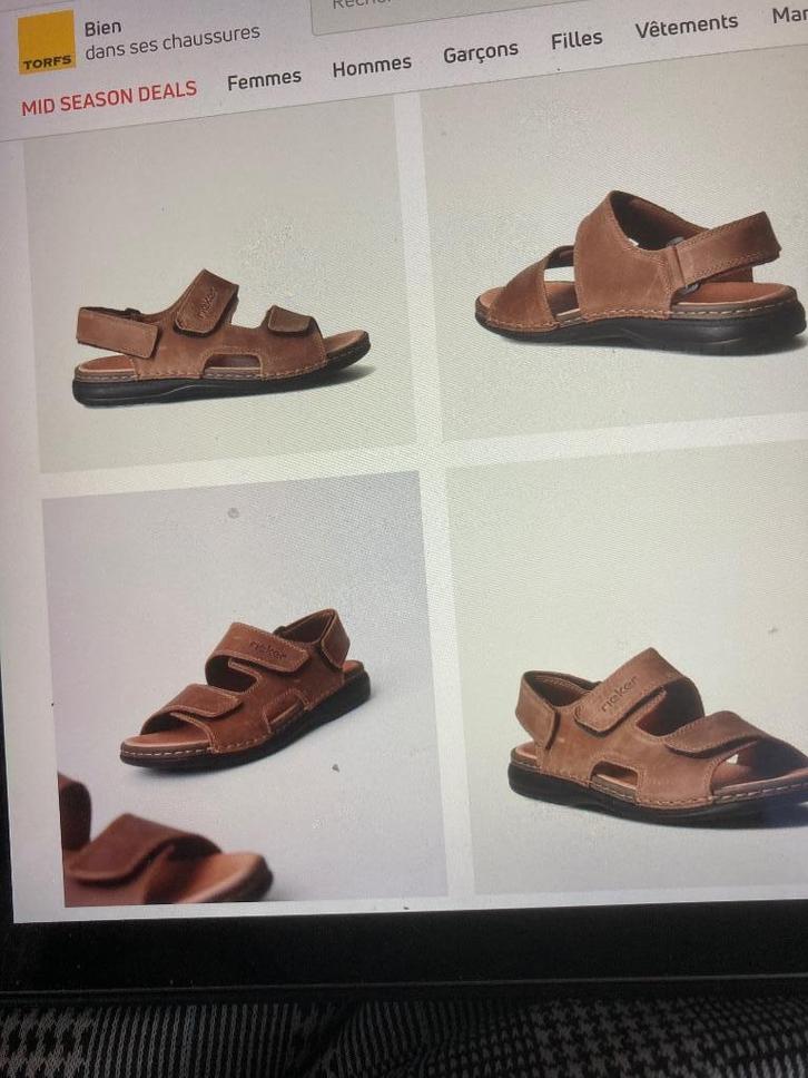 SANDALEN ( Merk/ Marque RIEKER) bruin/ brun - als nieuw 45, Kleding | Dames, Schoenen, Zo goed als nieuw, Sandalen of Muiltjes