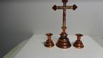 koperen kruisbeeld Foreign + 2 kandelaars, Enlèvement ou Envoi