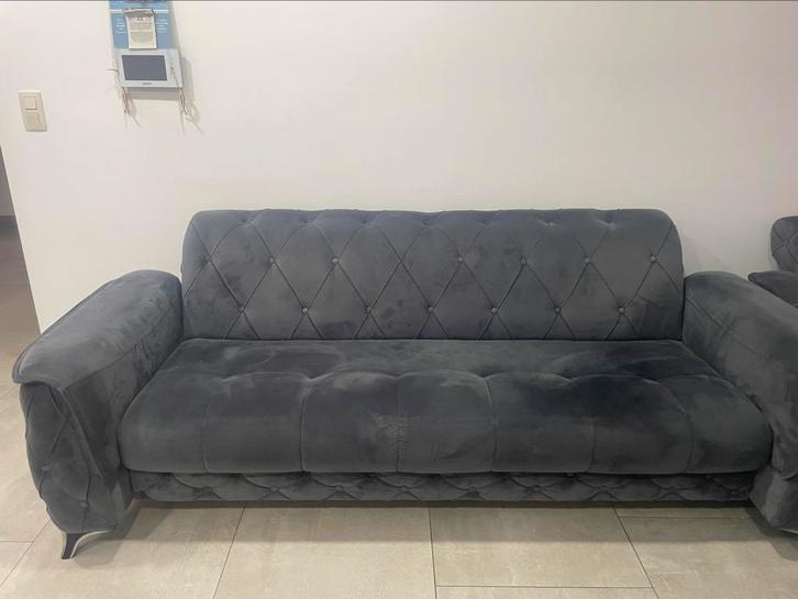 Donkergrijze zetels, Huis en Inrichting, Zetels | Zetels, Gebruikt, Rechte bank, Overige maten, Ophalen