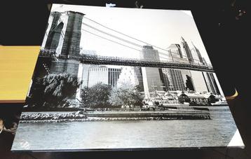 Canvas Schilderij Brooklyn bridge disponible aux enchères