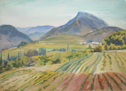 Leonid Frechkop (1897-1982): Landschap 1962 (81 x 61 cm), Antiek en Kunst, Kunst | Schilderijen | Klassiek, Ophalen of Verzenden