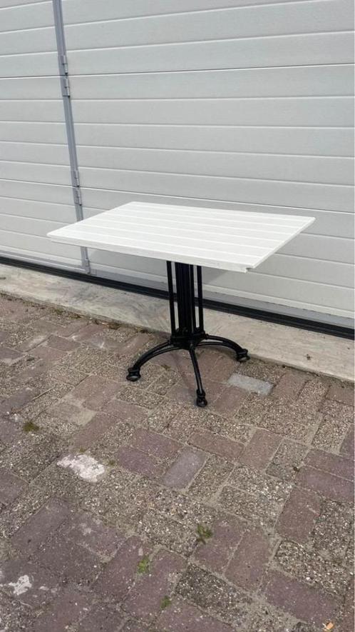 tuintafel van gietijzer, Tuin en Terras, Tuintafels, Gebruikt, Rechthoekig, Hout, Ophalen