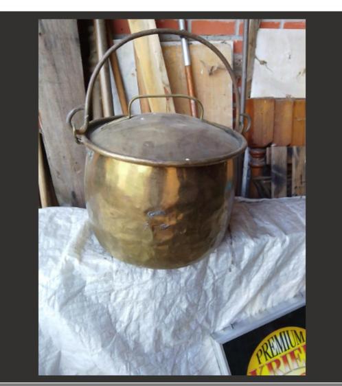 OUDE KOPER WASKETEL met DEKSEL, Antiek en Kunst, Curiosa en Brocante, Ophalen of Verzenden