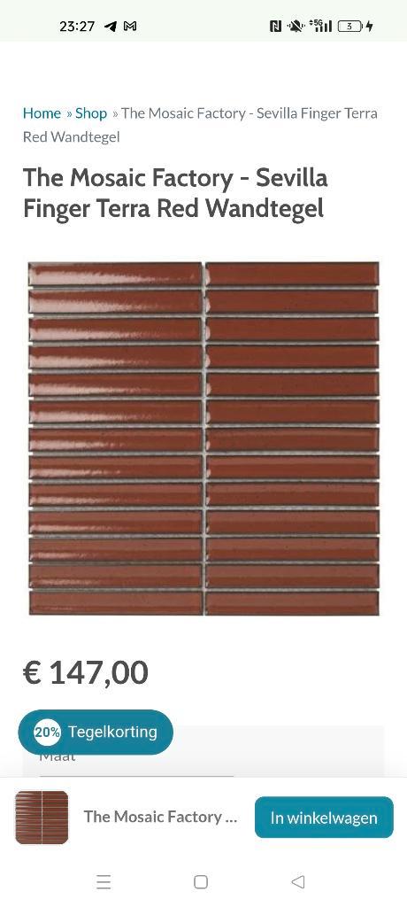 Keramisch Mozaïek tegels orange, Doe-het-zelf en Bouw, Tegels, Nieuw, Wandtegels, Keramiek, Ophalen