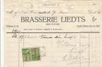 FACTUUR BRASSERIE LIEDTS  1940, Verzamelen, Biermerken, Ophalen of Verzenden, Gebruikt, Overige typen