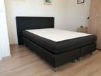 Boxspring, donkere stof + confort matras 5cm, Ophalen, Zo goed als nieuw