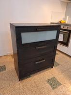 Commode Ikea Brimnes noire, 3 ou 4 tiroirs, 25 à 50 cm, Autres essences de bois, 50 à 100 cm