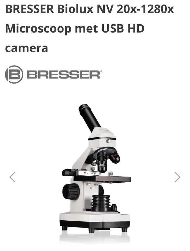 Microscope BRESSER Biolux NV 20x-1280x avec caméra USB HD, TV, Hi-fi & Vidéo, Matériel d'optique | Microscopes, Comme neuf, Microscope biologique