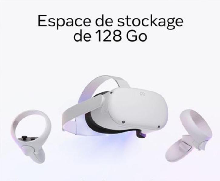 Meta Quest 2 128 GB, Games en Spelcomputers, Virtual Reality, Zo goed als nieuw, Pc, VR-bril, Ophalen of Verzenden