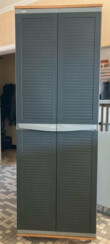 Pvc kast Allibert op wieltjes, Tuin en Terras, Bergingen en Tuinkasten, Zo goed als nieuw, Ophalen