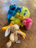 4 peluches Lapin Noukie, Sesame street, Titi, éléphanteau, Neuf