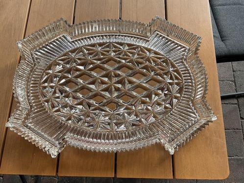 PRACHTIGE speciale zware glazen plateau,mooi met oude glazen, Antiek en Kunst, Antiek | Glaswerk en Kristal, Ophalen of Verzenden