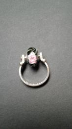 Nieuwe ring met verwisselbare roze bloem glaskraal, Handtassen en Accessoires, Ringen, Nieuw, Ophalen of Verzenden, Roze, Met parel