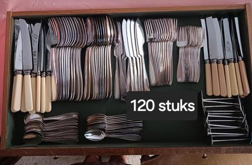 Verzilverd bestek 127 stuks, Huis en Inrichting, Keuken | Bestek, Zo goed als nieuw, Bestekset, Overige materialen, Ophalen