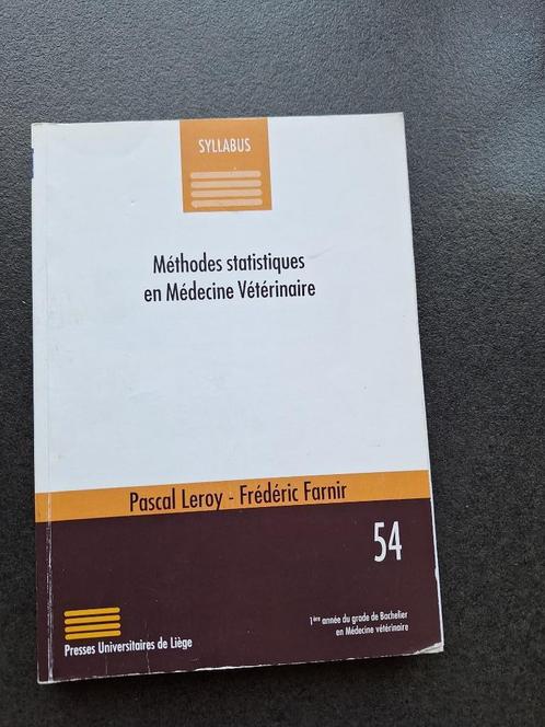 Méthodes statistiques en médecine vétérinaire, Boeken, Studieboeken en Cursussen, Gelezen, Hoger Onderwijs, Ophalen of Verzenden