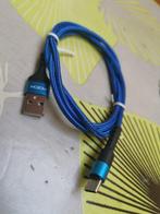 2 x USB C kabel 1m 5A blauw fast charge, Telecommunicatie, Mobiele telefoons | Toebehoren en Onderdelen, Ophalen of Verzenden